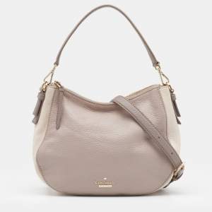 Kate Spade Grey/Off White Leather Cobble Hill Mylie Shoulder Bag