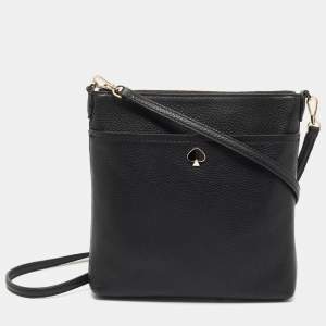 Kate Spade Black Leather Zip Crossbody Bag