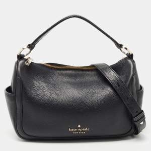 Kate Spade Black Leather Smoosh Crossbody Bag