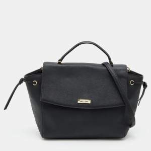 Kate Spade Black Leather Flap Top Handle Bag
