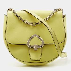 Kate Spade Yellow Leather Robyn Saddle Crossbody Bag