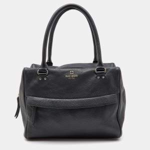 Kate Spade Black Leather Zip Satchel 