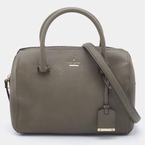 Pre Owned Kate Spade Olive Green Saffiano Leather Cameron Street Mega Lane Bowler Bag