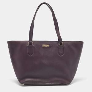 Pre Owned Kate Spade Purple Leather Zip Tote