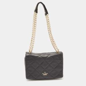 Kate Spade Black Leather Emerson Place Vivenna Shoulder Bag