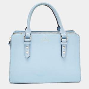 Kate Spade Light Blue Leather Mulberry Street Leighann Tote
