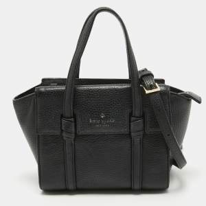 Pre Owned Kate Spade Black Leather Mini Daniels Drive Abigail Satchel 