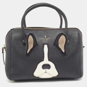 Kate Spade Black Leather French Bulldog Satchel