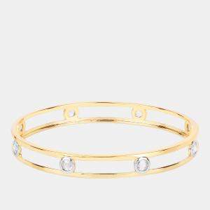 مملوكة مسبقًا 1.56 cts Diamond 14K Yellow Gold Station Bangle
