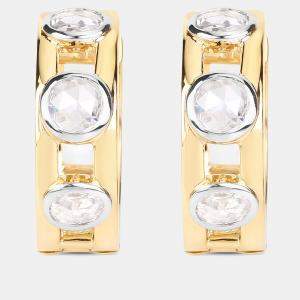 Pre Owned أقراط حلقية بوزن 0.69 قيراط من الألماس بالذهب الأصفر عيار 14