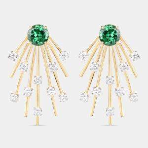 مملوكة مسبقًا 2.35 cts Tsavorite and Diamond 14K Yellow Gold Sunburst Earrings