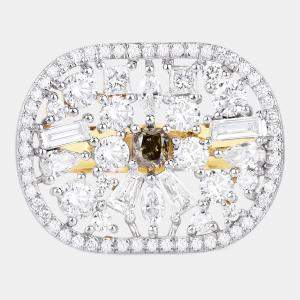 مملوكة مسبقًا 2.66 cts Diamond 18K Yellow Gold Bridal Ring US Size 7.50