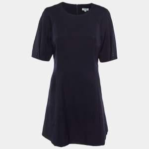 Kenzo Navy Blue Wool Shift Dress L