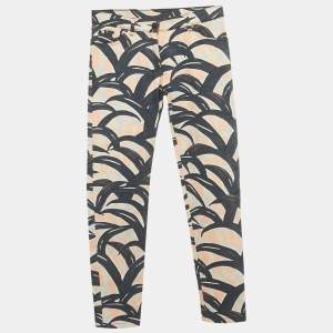 Pre Owned Kenzo Blue Printed Denim Skinny Jeans S Waist 28''