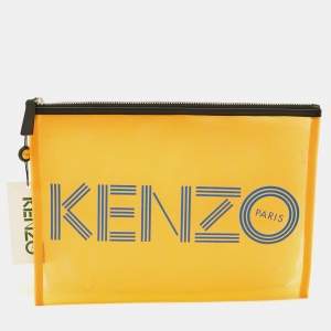 Pre Owned حقيبة صغيرة كينزو شبكة نايلون برتقالي بشعار سحاب مسطح