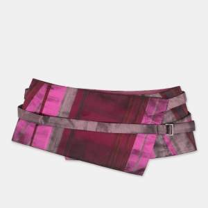 Kenzo Purple Strip Satin Wrap Belt L