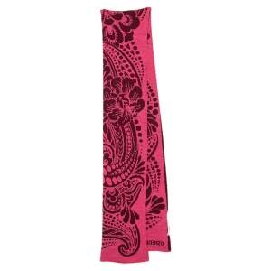 Kenzo Pink Floral Jacquard Wool Scarf