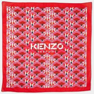 Kenzo Red All-Over Print Cotton Square Neckerchief