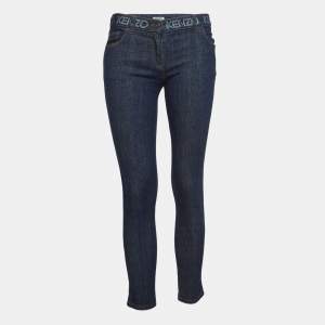 Kenzo Blue Logo Printed Denim Jeans S Waist 30"