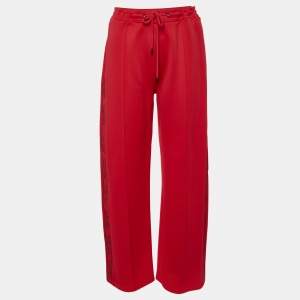 Kenzo Red Jersey Logo Stripe Panel Track Pants L