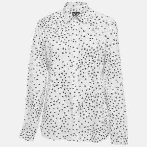 Kenzo White All-Over Print Cotton Shirt L