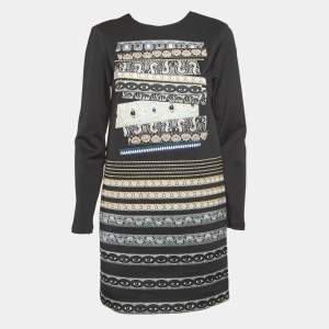 Kenzo Black Jersey Eye Patch Detail Mini Dress M