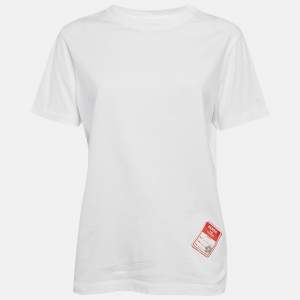 Kenzo White Logo Patch Jersey Crew Neck T-Shirt S
