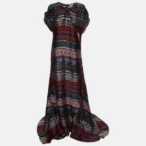 Pre Owned Kenzo Multicolor Brocade Fabric Silk Blend Dress XL