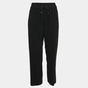 Kenzo Black Side Stripe Crepe Tack Pants S