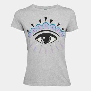 Kenzo Grey Eye Print Jersey Crew Neck T-Shirt XS