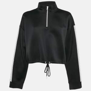 Kenzo Black Jersey Logo Tape Detail High Neck Sweater L
