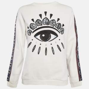 Kenzo Multicolor Eye Logo Embroidered Cotton Knit Sweatshirt L