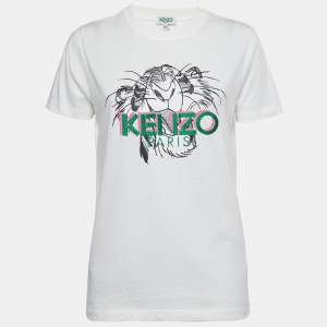 Pre Owned Kenzo x Disney White Embroidered Jersey T-Shirt XS
