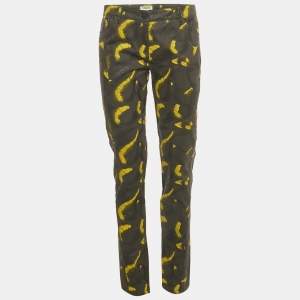 Pre Owned Kenzo Black Printed Cotton Pants M