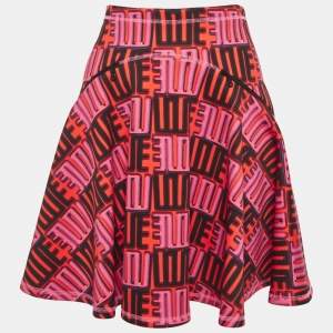 Pre Owned Kenzo Multicolour Love Print Flared Mini Skirt S