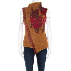 Pre Owned Kenzo Yellow Wool Sleeveless Sweater Vest M 