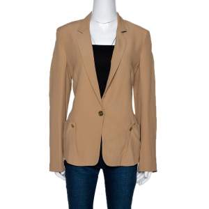 Kenzo Beige Crepe Single Button Blazer L