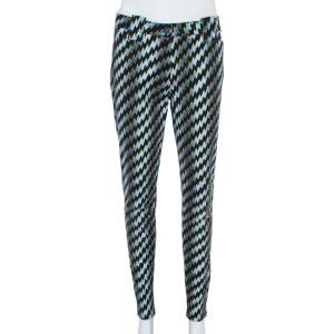 Kenzo Blue Denim Zigzag Print Skinny Jeans L