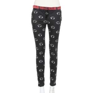 Kenzo Black Lotus Eye Printed Denim Skinny Fit Jeans M