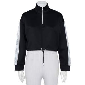 Pre Owned Kenzo Black Neoprene Half Zip Detail Oversized Track Jacket  XS