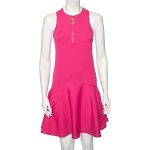Kenzo Pink Neoprene Drop Waist Sleeveless Dress XS