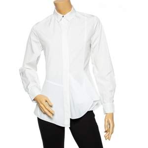 Kenzo White Cotton Asymmetric Hem Shirt S