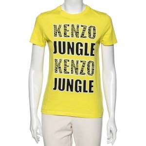 Pre Owned Kenzo Yellow Kenzo Jungle Printed Cotton Top M