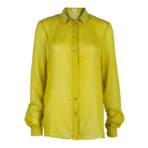Pre Owned Kenzo Yellow Cotton Blend Shirt M