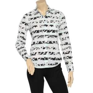 Kenzo Multicolor Brushed Palm Tree Printed Cotton Button Front Shirt S