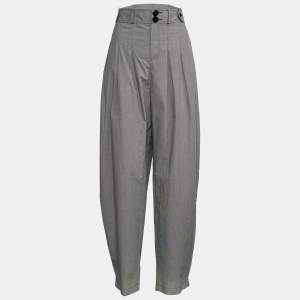 Kenzo Grey Cotton Embellished Trousers M