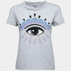 Kenzo Grey Printed Cotton Short Sleeve T-Shirt S