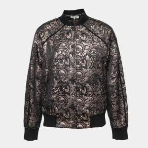 Kenzo Black & Metallic Jacquard Bomber Jacket M