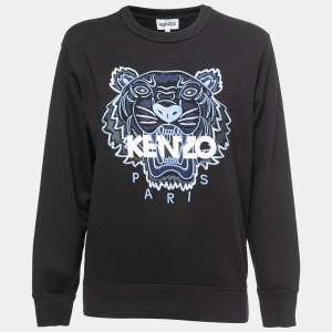 Kenzo Black Tiger Motif Embroidered Cotton Sweatshirt S