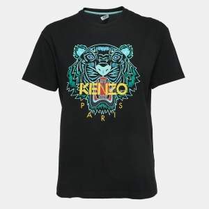 Kenzo Black Logo Print Cotton Short Sleeve T-Shirt S